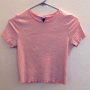Size medium coral crop shirt